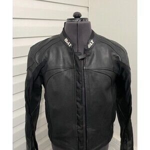 Bilt Leather Black Motorcycle Racing Jacket Large